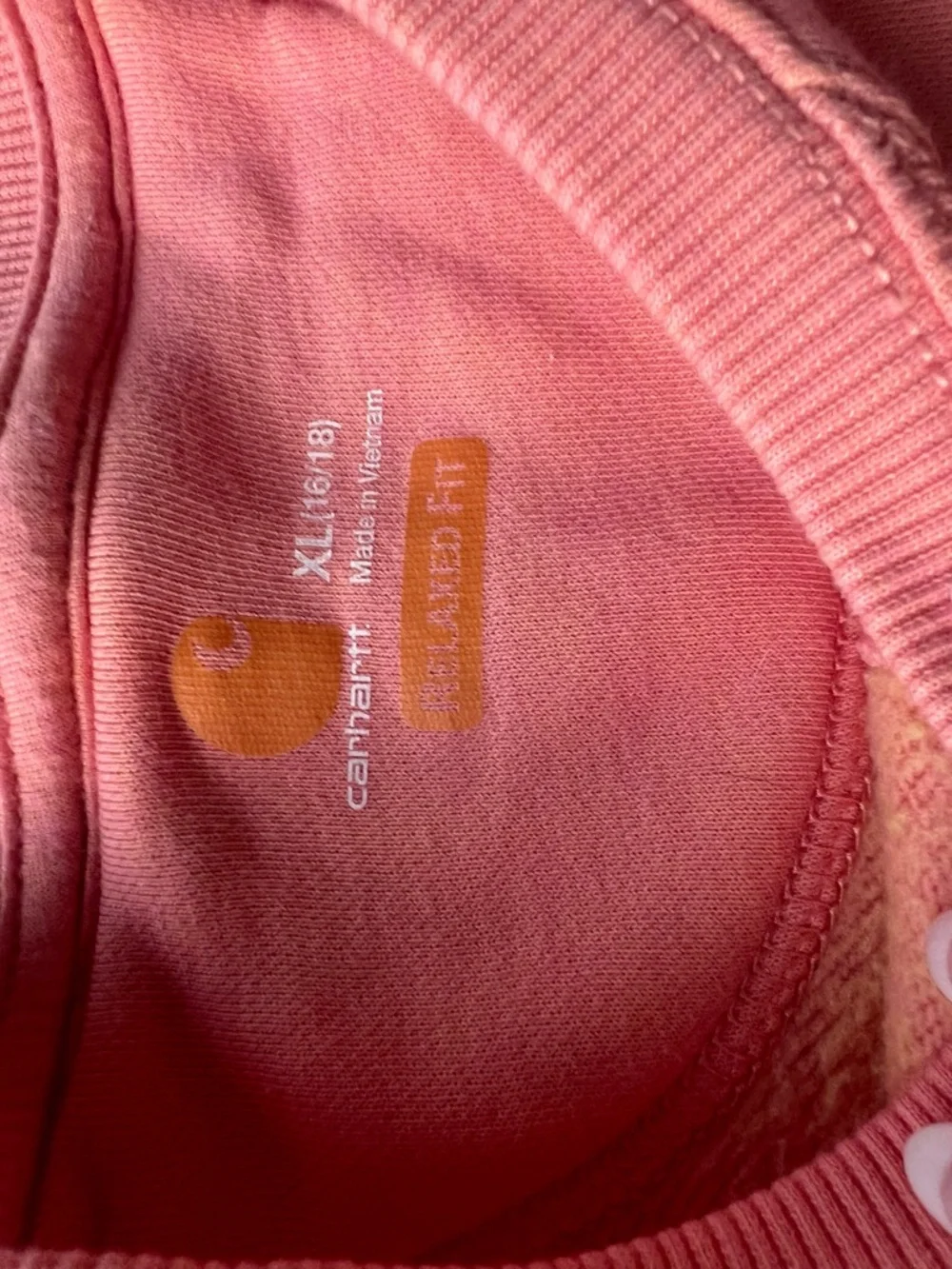 Carhartt Coral Pink Chest Pocket Crewneck Sweatshirt - Picture 2 of 2